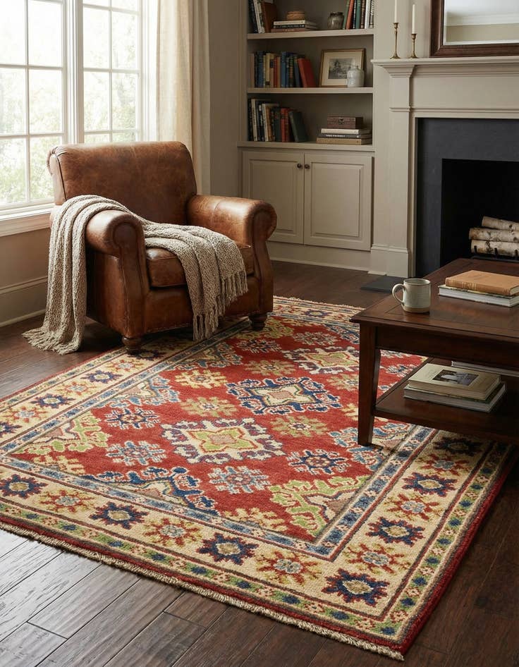 Detail image of 2' 8 x 4' 2  Hand Knotted Kazak Rug