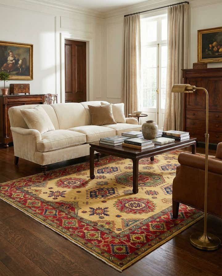 6' 7 x 9' 8 Hand Knotted Kazak Rug