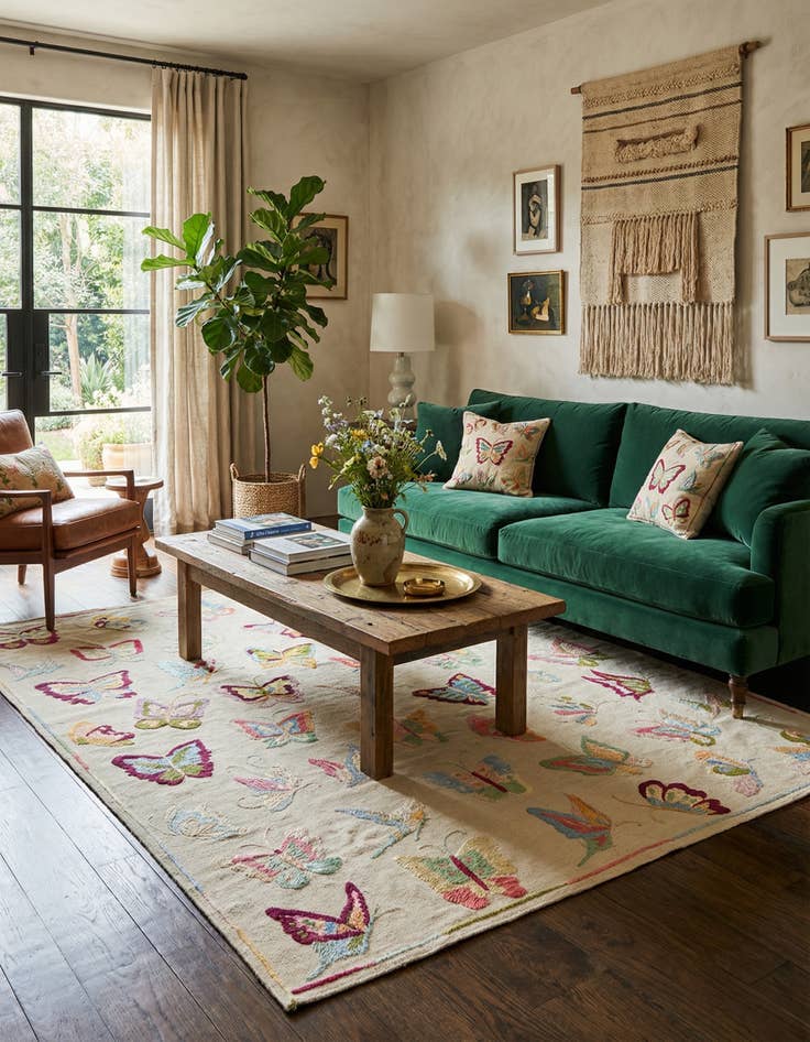 Detail image of 5' x 6' 2  Hand Woven Kilim Suzani Wool Rug