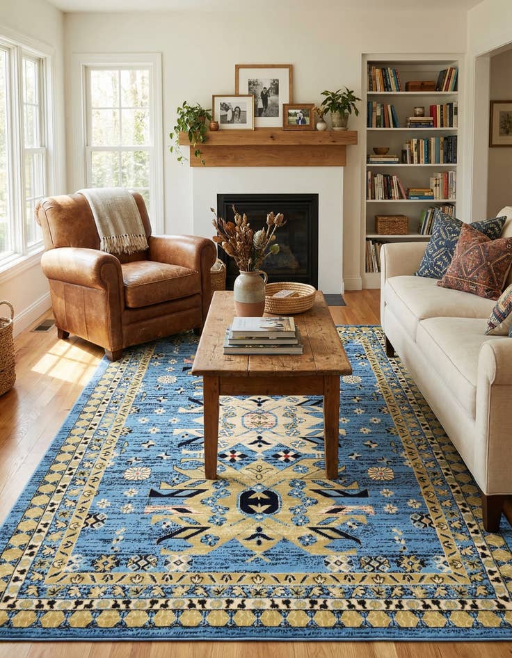 Detail image of  6' x 9' Heris Rug