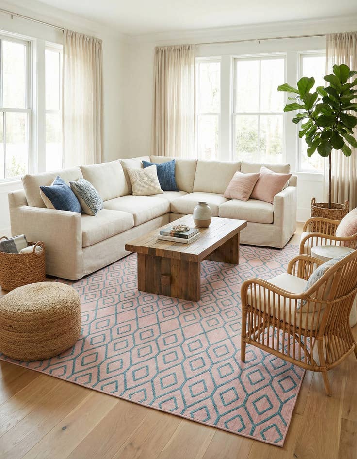 Detail image of 13' x 13'  Washable Jill Zarin Turks and Caicos Indoor / Outdoor Square Rug