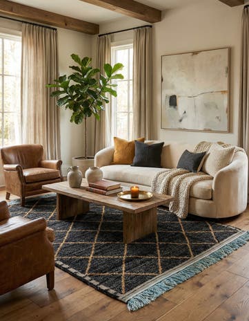 5' 2 x 8' 6 Hand Knotted Moroccan Wool Rug