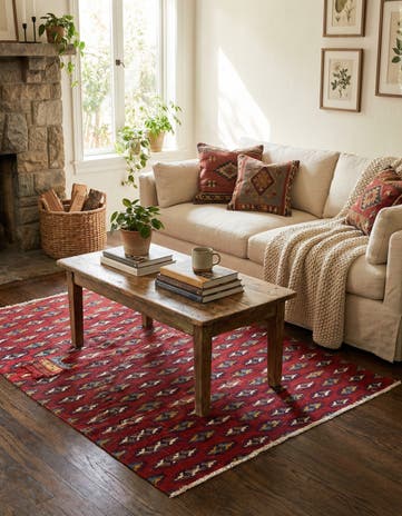 4' 7 x 6' Hand Knotted Ultra Vintage Persian Wool Rug