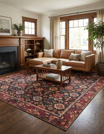 Black Washable Timeless Rug