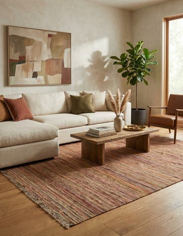 5' 8 x 8' 3 Hand Woven Kilim Modern Wool Rug