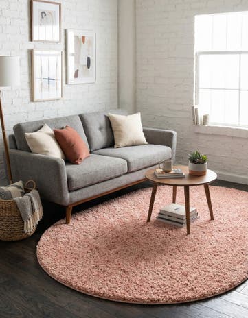 Rose Pink Everyday Shag Oval Rug