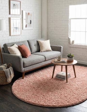 Rose Pink Everyday Shag Oval Rug