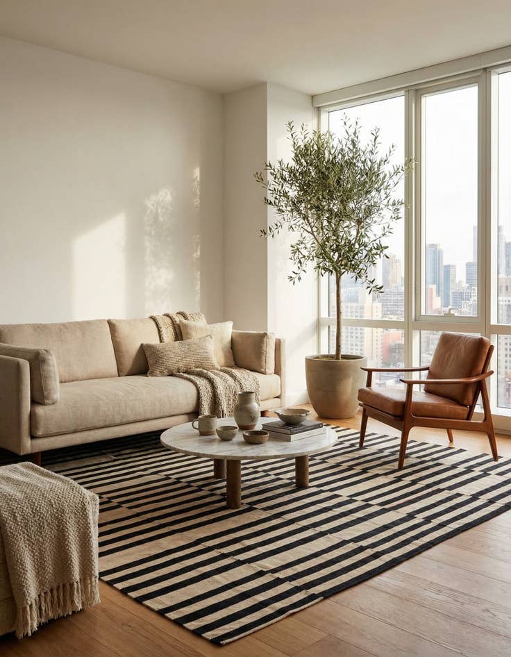 Detail image of  7' 4 x 10' 1  Hand Woven Kilim Modern Wool Rug