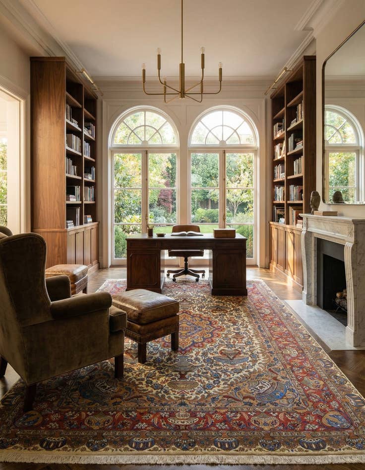 Detail image of 8' 2 x 11' 9  Hand Knotted Kashmar Persian Wool Rug