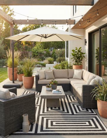 10' x 14' Easy-Clean Modern Indoor / Outdoor Rug
