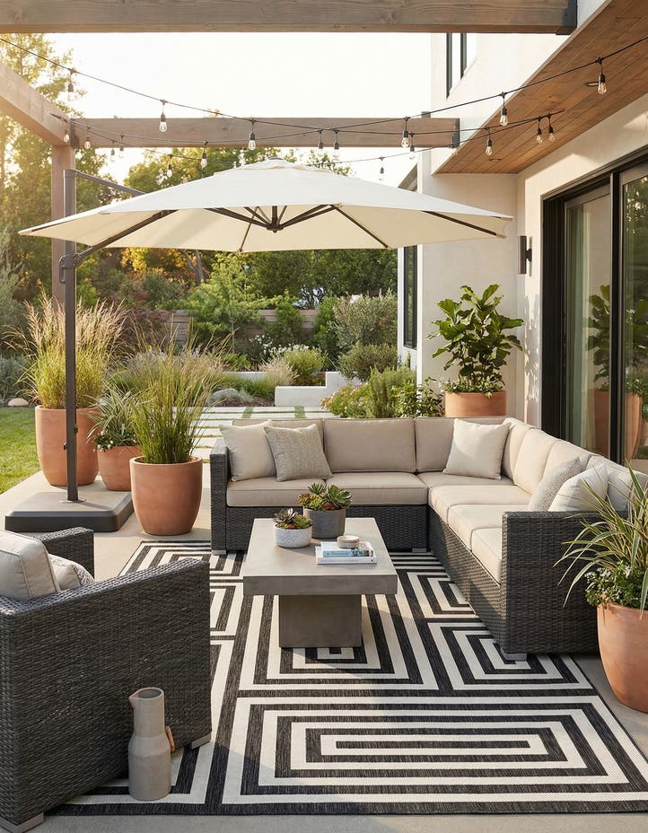 10' x 14' Easy-Clean Modern Indoor / Outdoor...