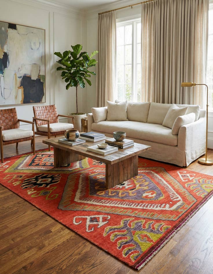 Detail image of 6' 8 x 10' 6  Hand Knotted Darya Wool Rug