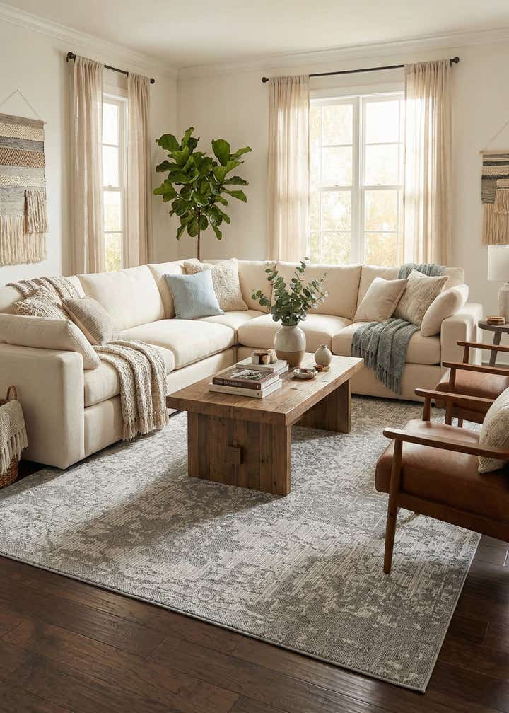 9' x 12' Easy-Clean Traditional Indoor / Outdoor Rug