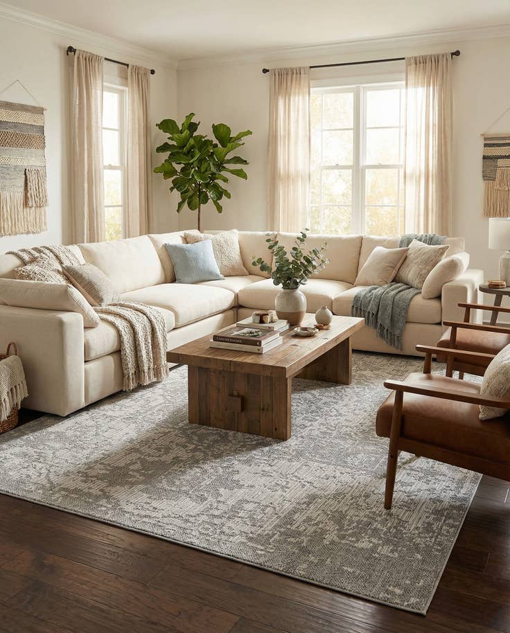Detail image of 9' x 12' Easy-Clean Traditional Indoor / Outdoor Rug