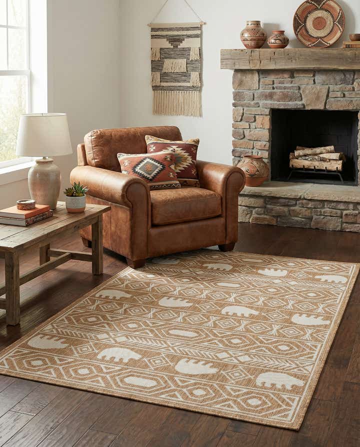 4' x 6' Easy-Clean Southwestern Indoor / Outdoor Rug