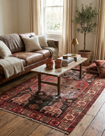 4' 3 x 7' 1 Hand Knotted Ultra Vintage Persian Wool Rug