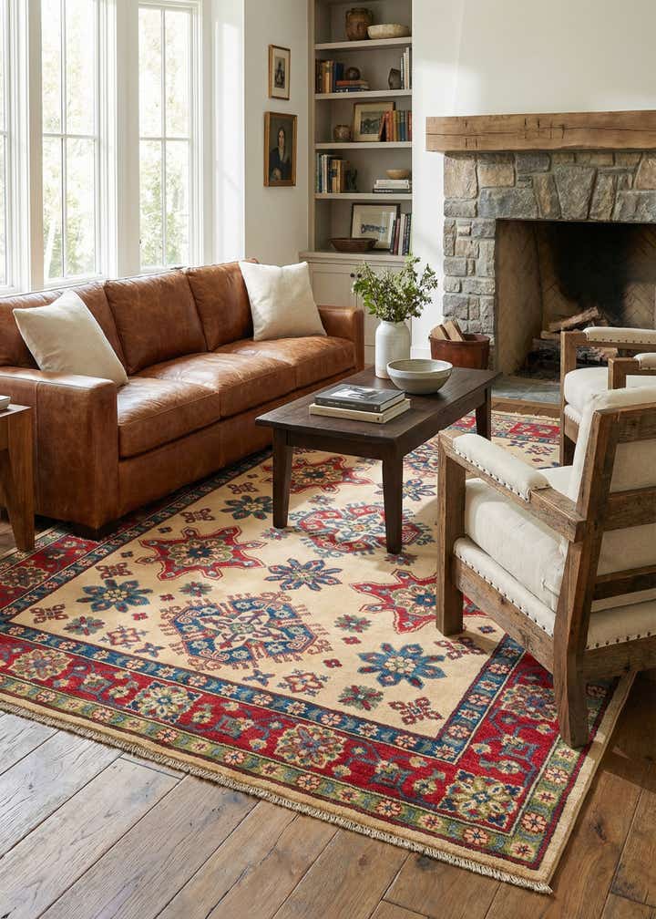 4' 10 x 6' 7 Hand Knotted Kazak Rug