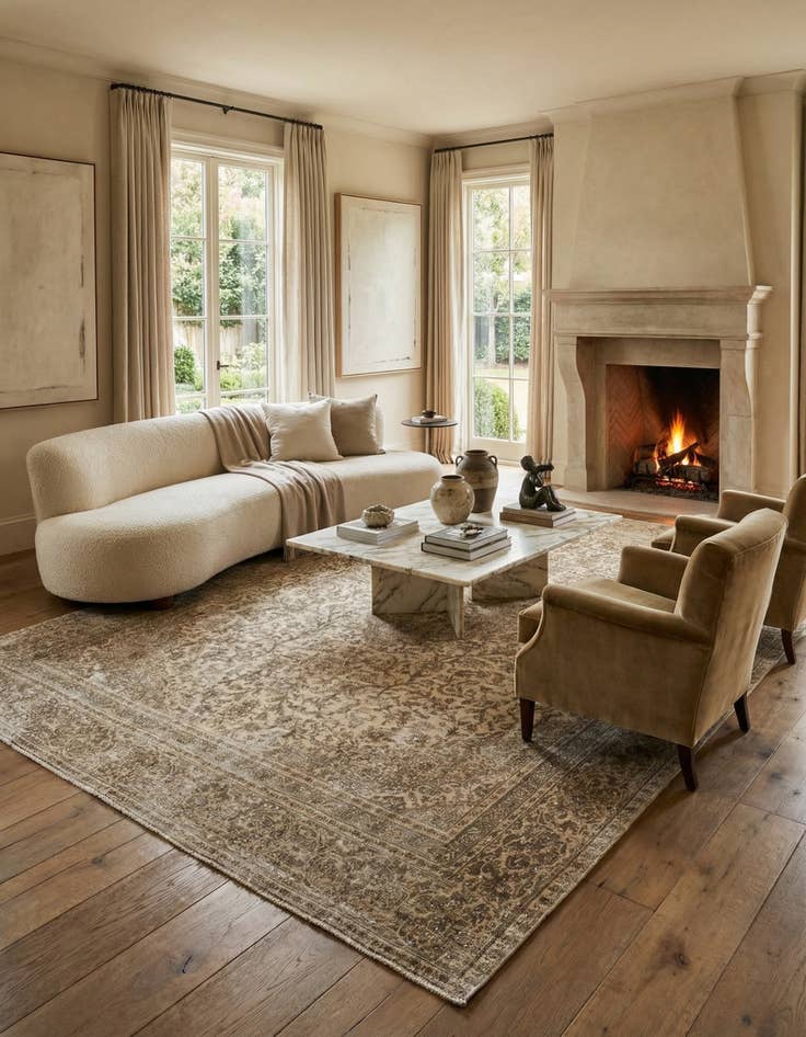 Detail image of 8' 6 x 11' 6 Hand Knotted Ultra Vintage Persian Wool Rug