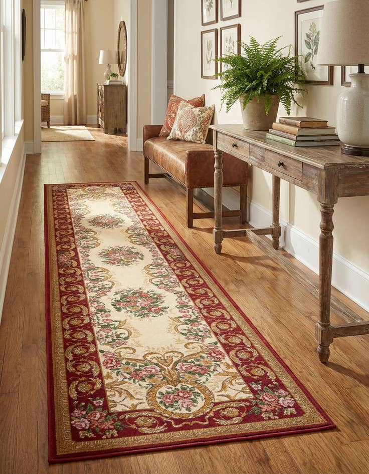 Detail image of 2' 7 x 12'  Washable Traditional Indoor / Outdoor Runner Rug