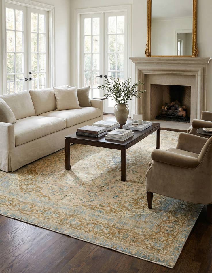 Detail image of 9' x 12' 3  Hand Knotted Ultra Vintage Persian Wool Rug