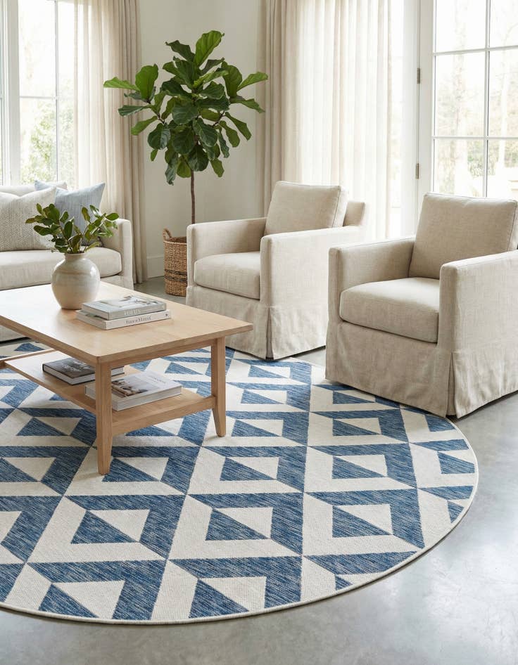 Detail image of  7' 10 x 10'  Washable Jill Zarin Napa Indoor / Outdoor Oval Rug