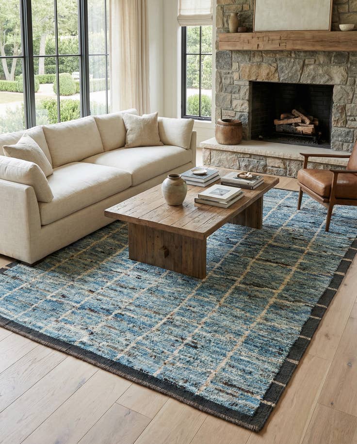 Detail image of 5' 9 x 7' 6 Hand Knotted Moroccan Wool Rug