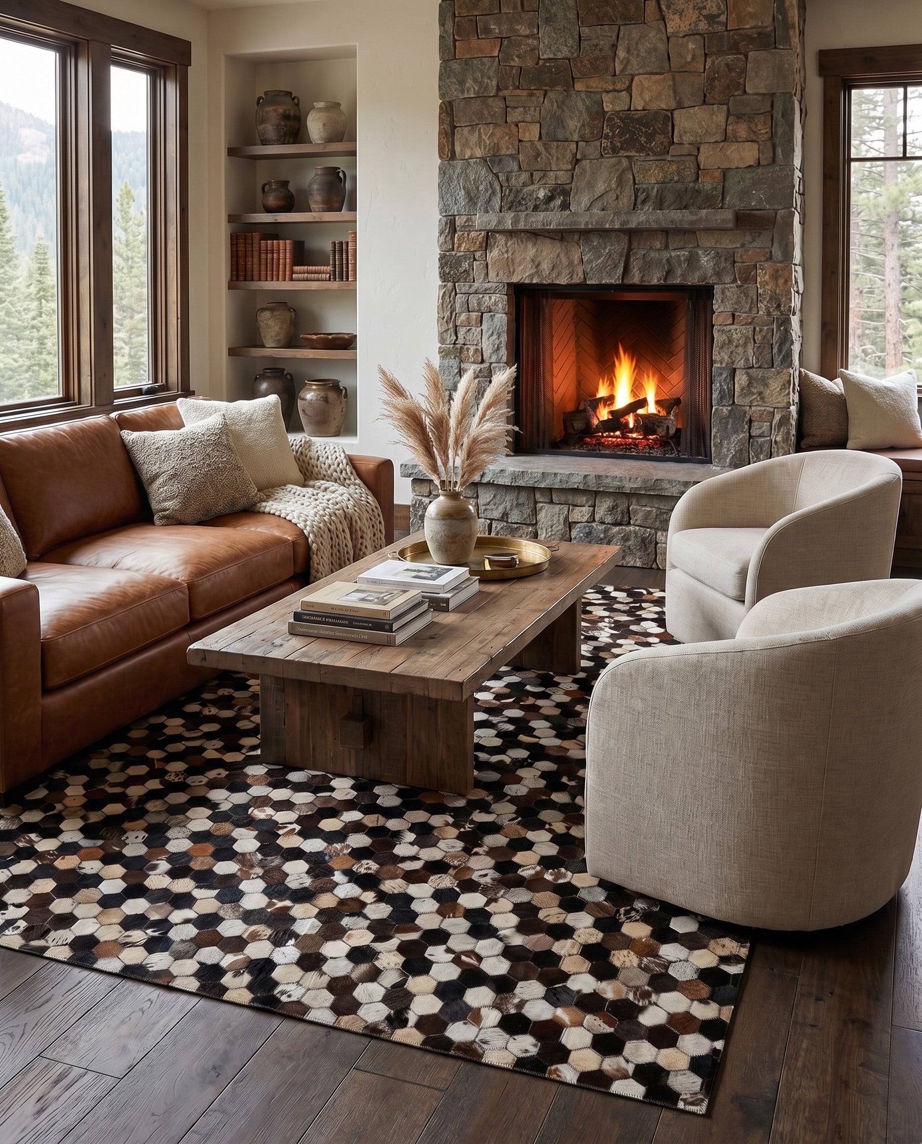 5' 1 x 8' Cowhide - Patchwork Rug