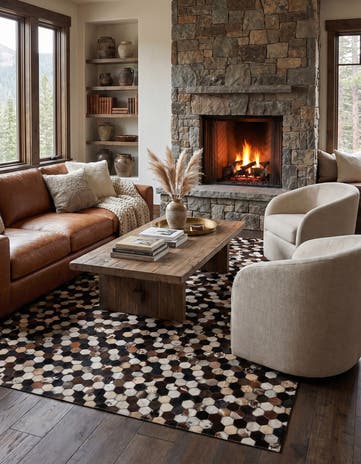 5' 1 x 8' Cowhide - Patchwork Rug
