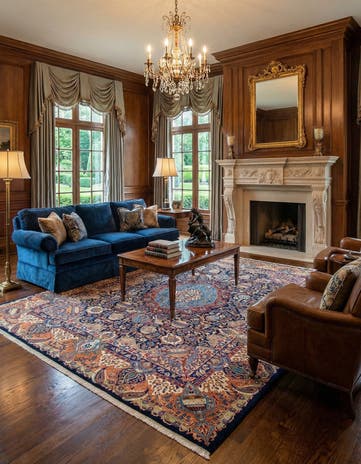 9' 9 x 12' 11 Hand Knotted Kashmir Persian Wool Rug