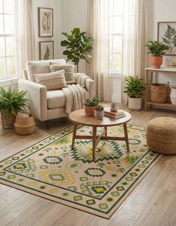 Detail image of 4' x 6'  Washable Baja Indoor / Outdoor Rug