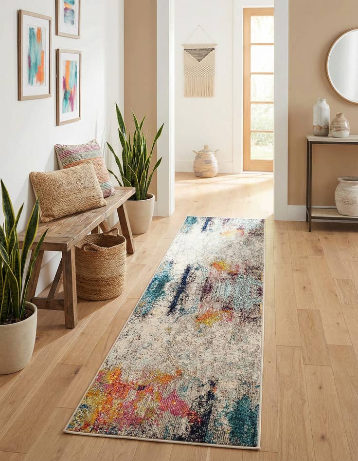 Detail image of 2' x 8'  Washable Spectrum Runner Rug