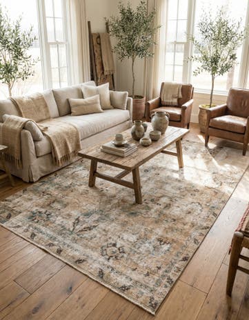 6' 3 x 9' 3 Hand Knotted Ultra Vintage Persian Wool Rug