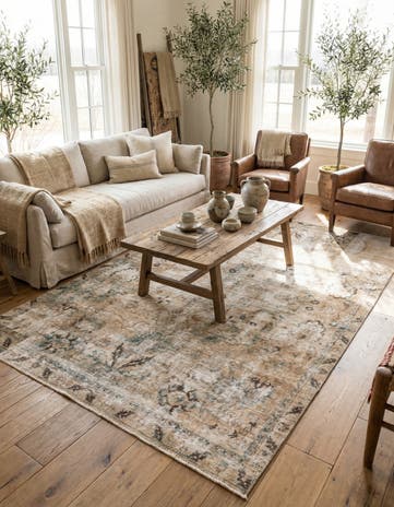 6' 3 x 9' 3 Hand Knotted Ultra Vintage Persian Wool Rug