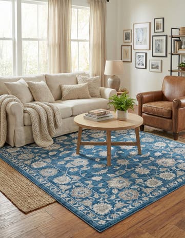 Blue Boston Square Rug