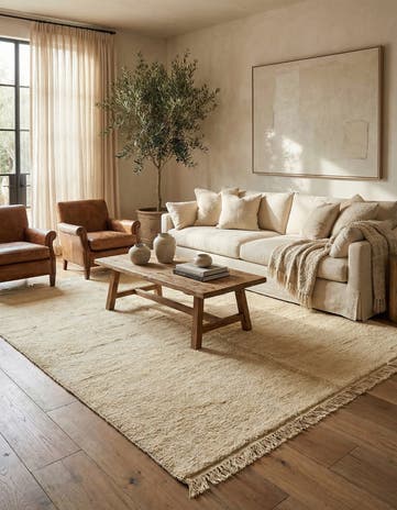 6' 6 x 9' 4 Hand Knotted Moroccan Wool Rug