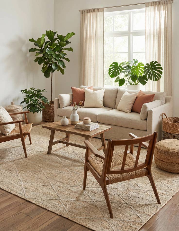 Detail image of  8' x 11'  Hand Braided Jute Rug