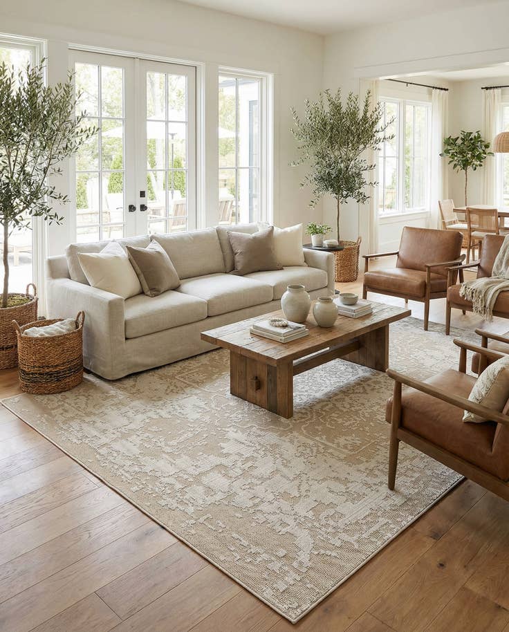 Detail image of 9' x 12' Easy-Clean Traditional Indoor / Outdoor Rug