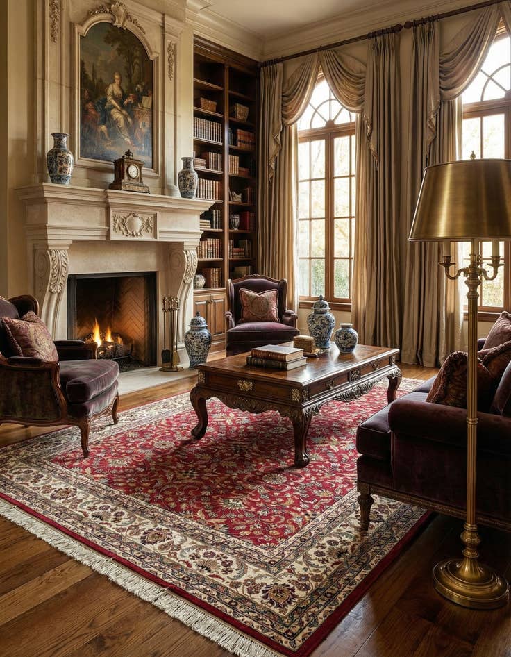 Detail image of 8' 1 x 11' 3  Hand Knotted Isfahan Oriental Wool Rug