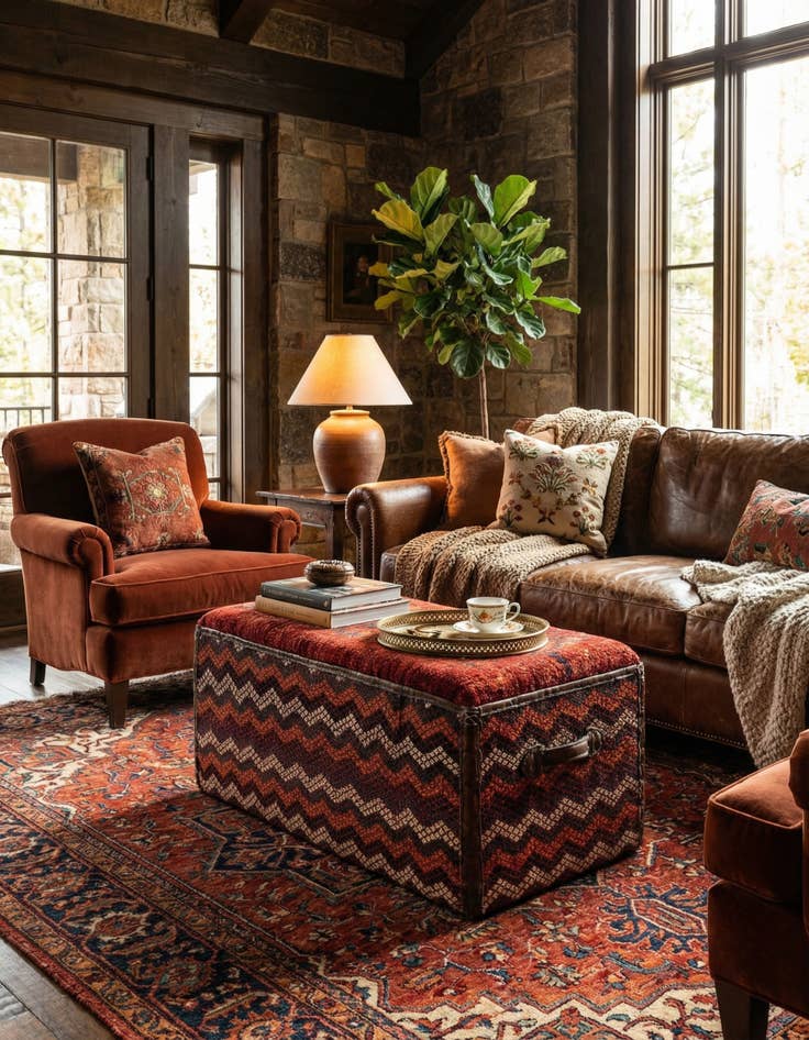 Detail image of 1' 2 x 2' 4  Hand Knotted Furniture Trunk