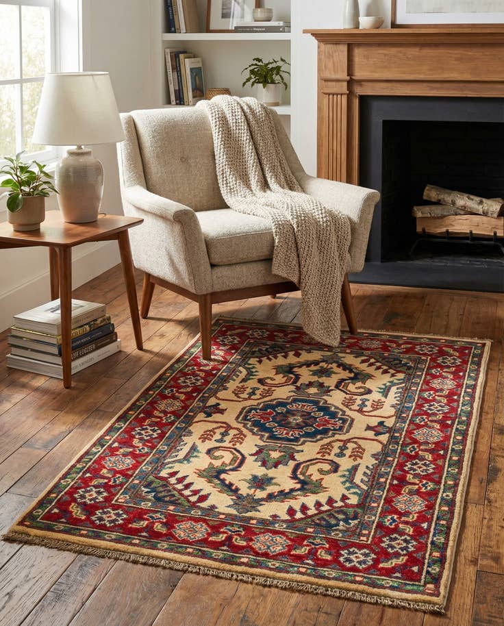 Detail image of 2' 8 x 4' 1 Hand Knotted Kazak Rug
