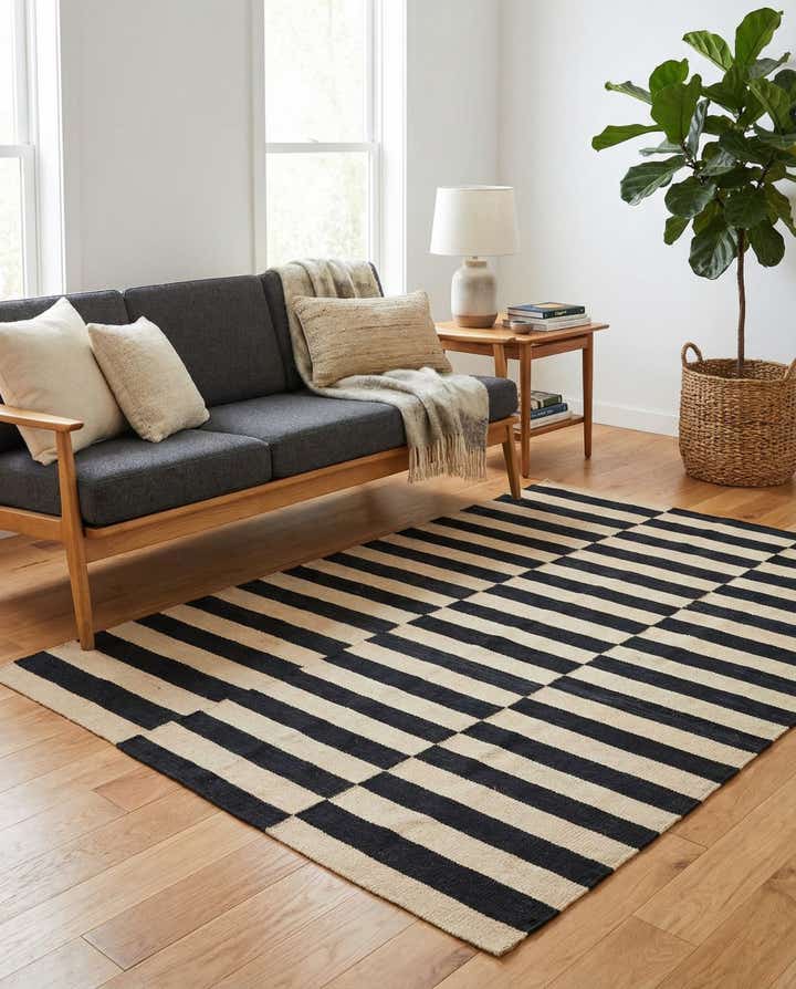 4' 2 x 5' 9 Hand Woven Kilim Modern Wool Rug