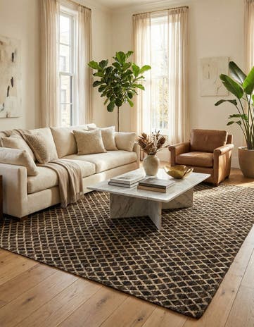 7' 10 x 8' 1 Hand Knotted Moroccan Wool Square Rug