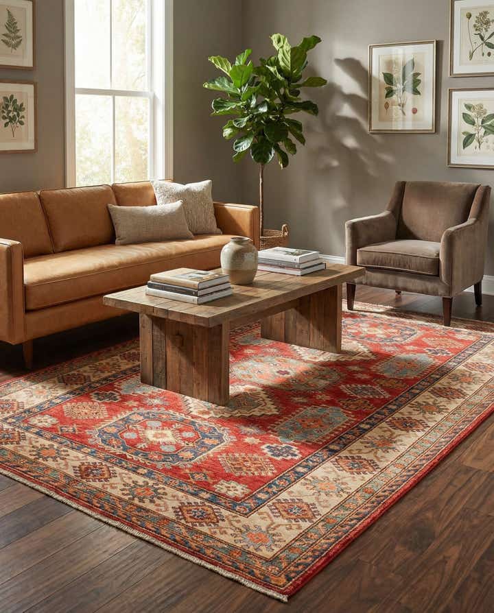 5' 7 x 8' Hand Knotted Kazak Oriental Rug