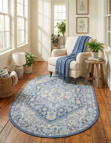 French Blue Whitney Oval Rug