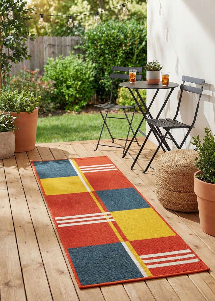 2' x 5' Easy-Clean Modern Indoor / Outdoor Runner Rug