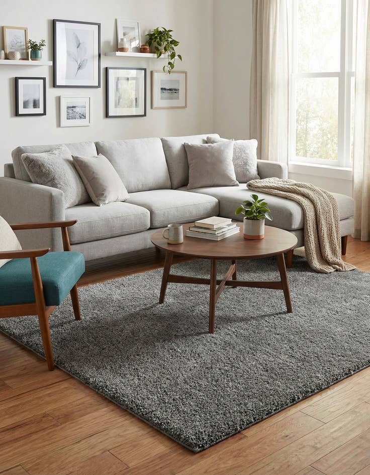 Detail image of  4' x 4' Solid Frieze Square Rug