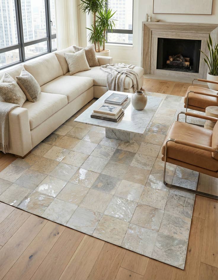 Detail image of 5' 1 x 8' Cowhide Rug