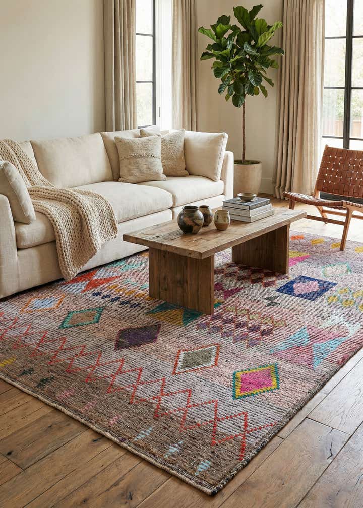 8' 2 x 11' Hand Knotted Moroccan Wool Rug