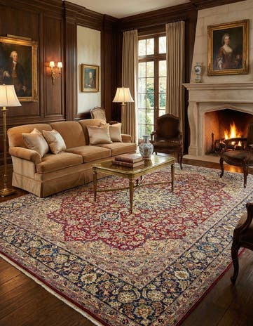 9' 10 x 13' 2 Hand Knotted Najafabad Persian Wool Rug