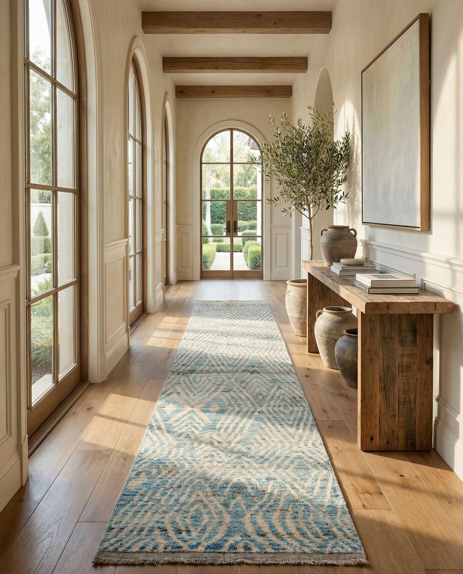 3' x 16' 3 Hand Knotted Moroccan Wool Runner Rug
